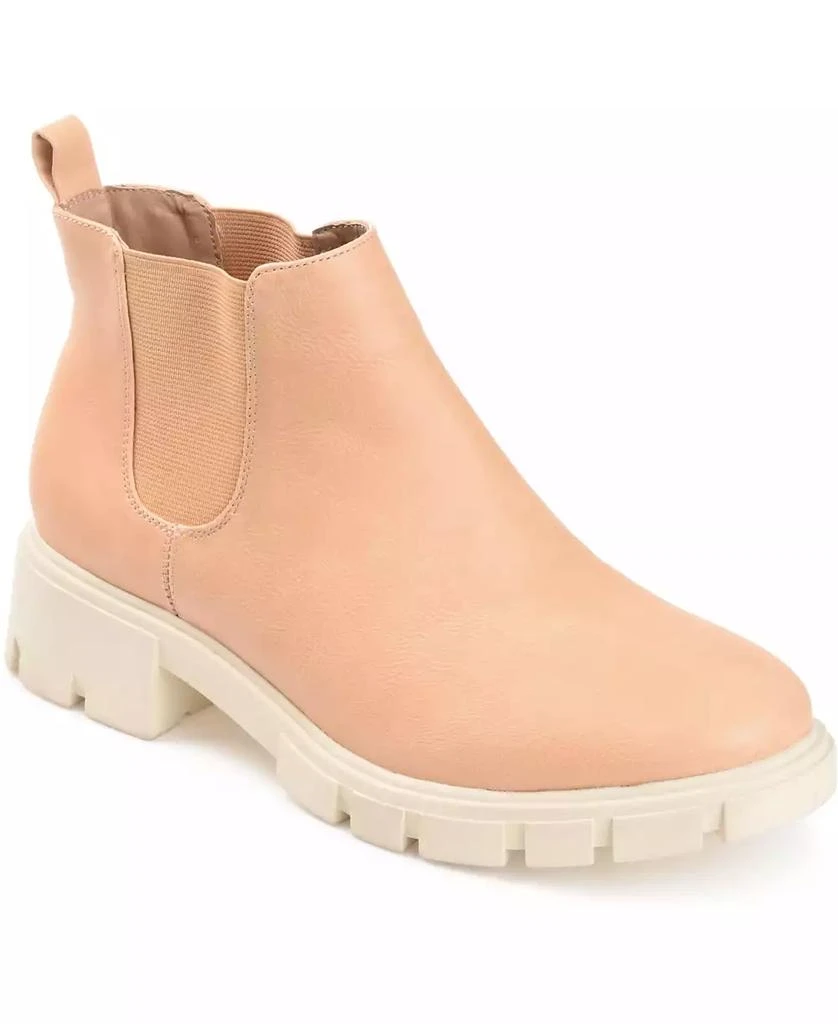 Journee Collection Women's Rorke Lug Sole Stretch Gore Ankle Booties 1