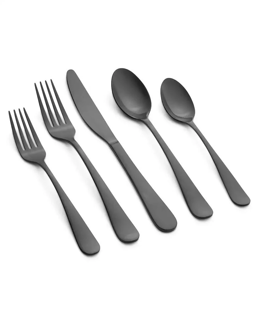 Cambridge Silversmiths Rhiannon Black Satin 45 Piece Flatware Set, Service For 8 1
