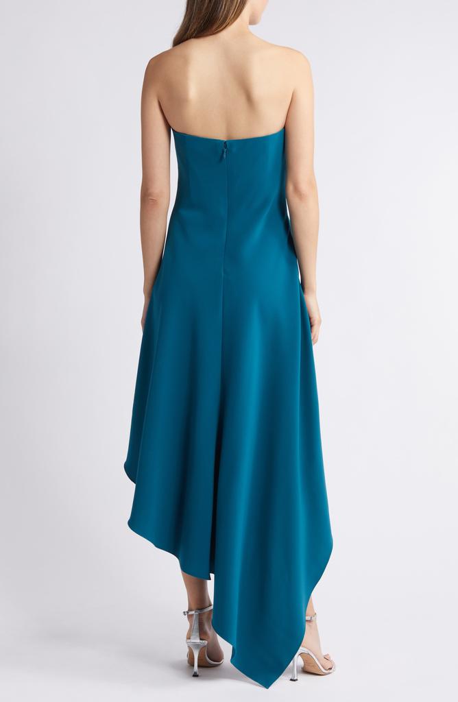 Amsale Asymmetric Strapless Cocktail Dress