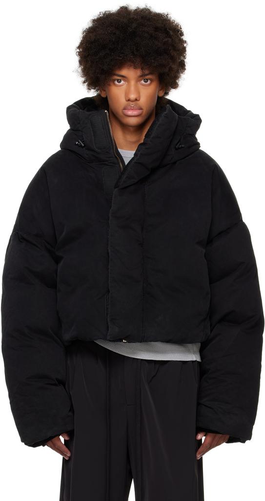 Black MML Hooded Puffer Down Jacket – On Sale Now with Up to 80