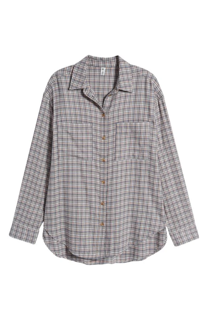 BP. Plaid Oversize Cotton Flannel Button-Up Shirt 5