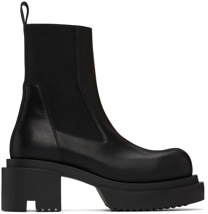 Rick Owens Black Porterville Beatle Bogun Chelsea Boots IT 42  