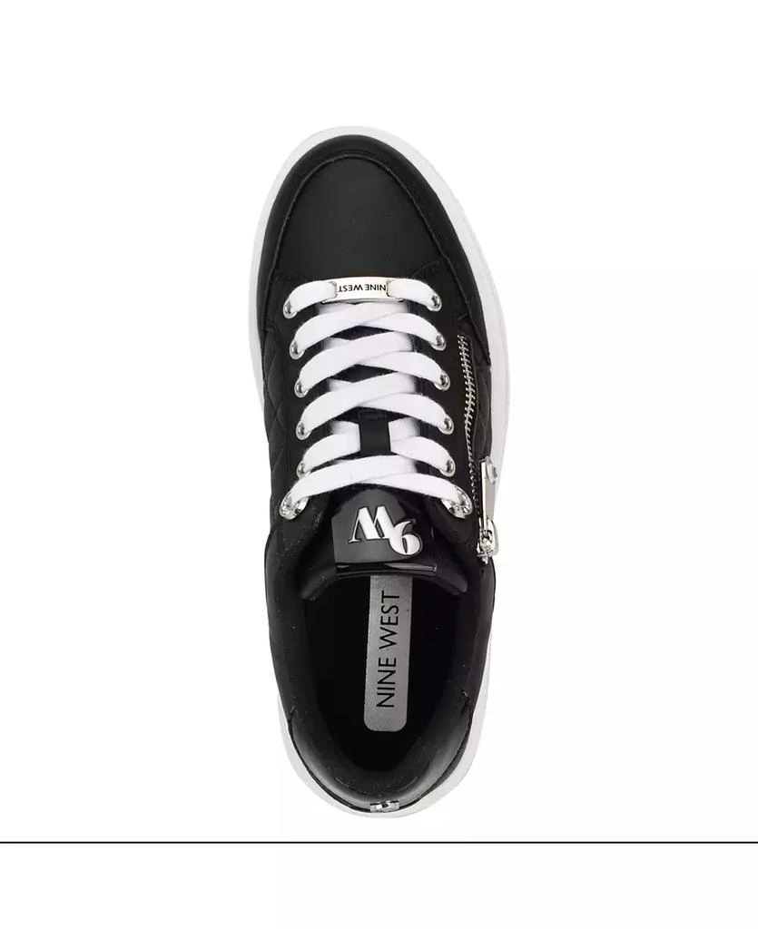 Nine West Women's Dulah Round Toe Platform Lace-Up Sneakers 4