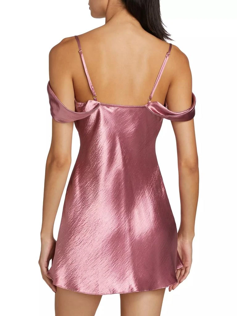 LOVESHACKFANCY Minnette Satin Off-The-Shoulder Minidress 5