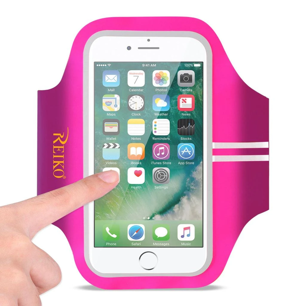 Reikowireless Reiko Running Sports Armband For Iphone 7/ 6/ 6S Or 5 Inches Device In Pink (5X5 Inches)