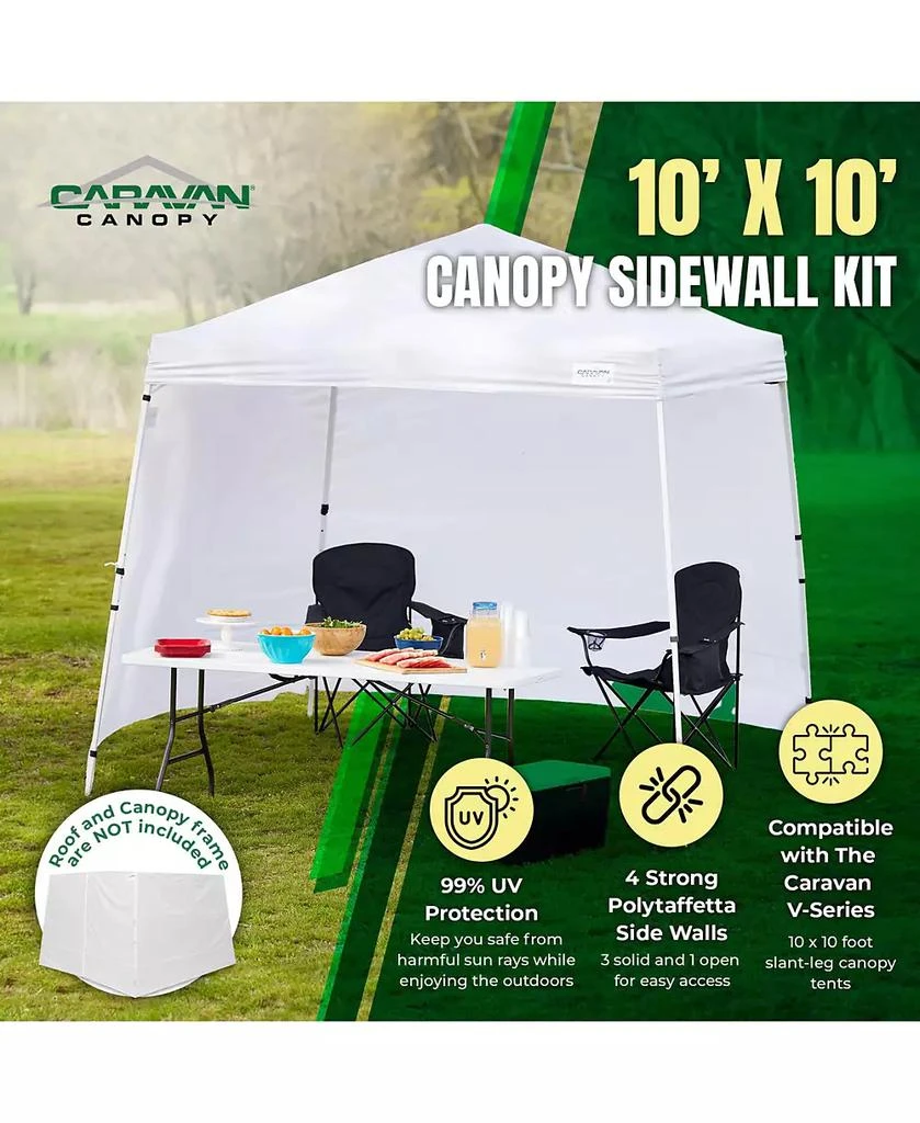 Caravan Canopy V-Series 10 x 10 Foot Tent Sidewalls, White (Sidewalls Only) 3