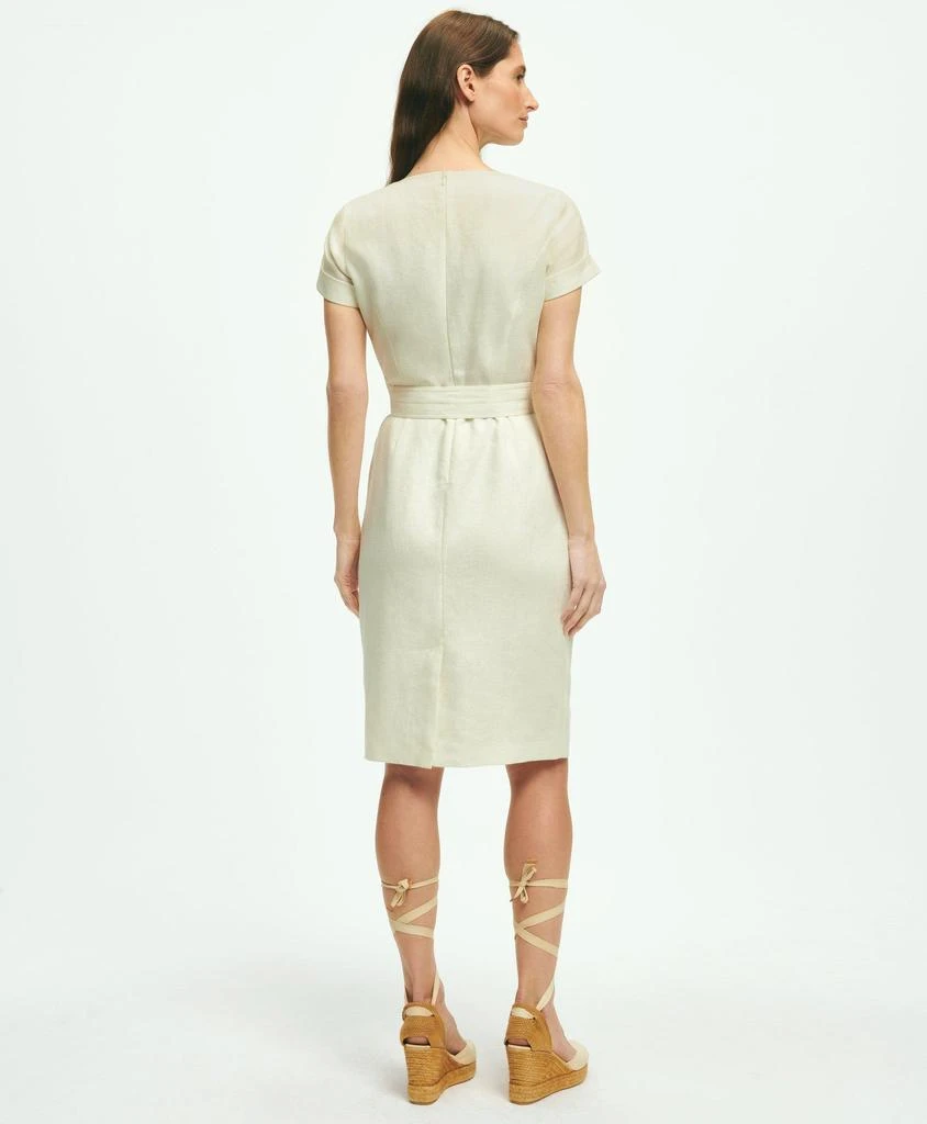 Brooks Brothers Utility Belted Sheath Dress In Linen 4