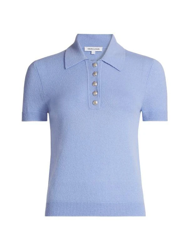 VERONICA BEARD Brandt Cashmere Polo Top 6
