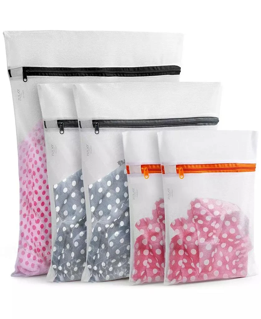 Zulay Kitchen 5 Pack Mix Size Mesh Laundry Bags for Delicates and Washing Machine (2 Small, 2 Medium, 1 Large)