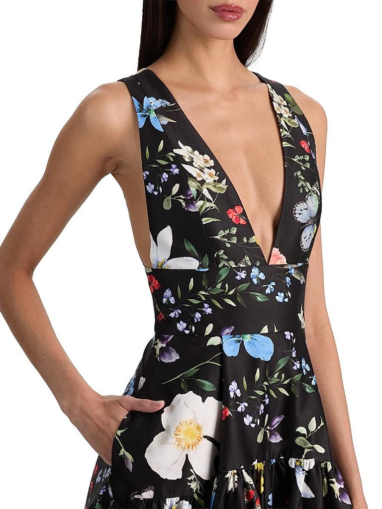 Alice + Olivia Lila Floral Structured Fit 
Flare Gown 6