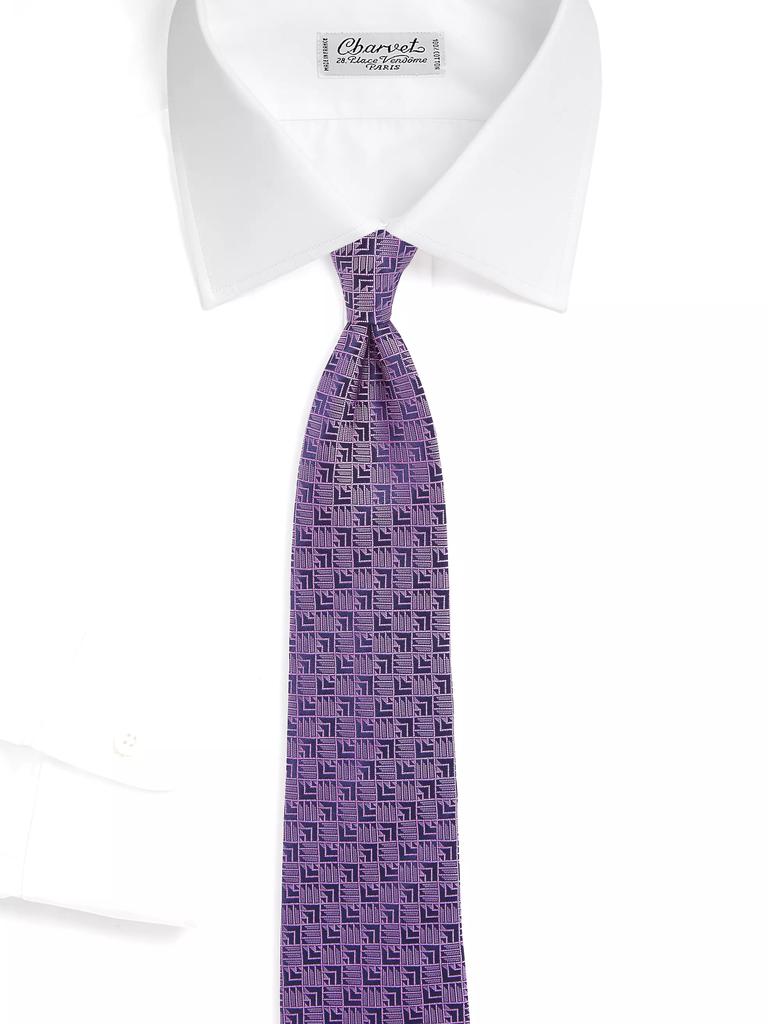 Charvet Cube Print Silk Tie
