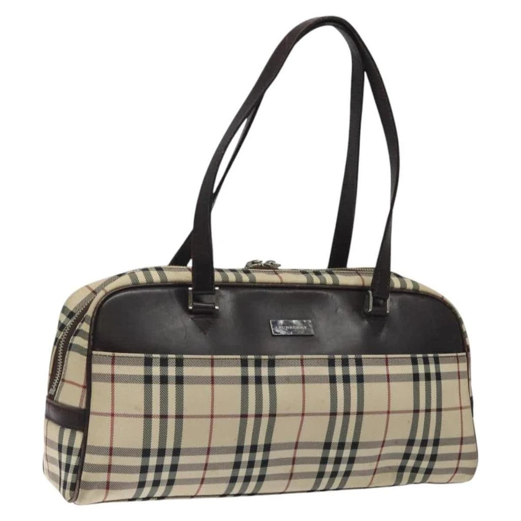 Burberry Nova Check Bowling Bag Canvas Nylon Bag (Pre-Owned)