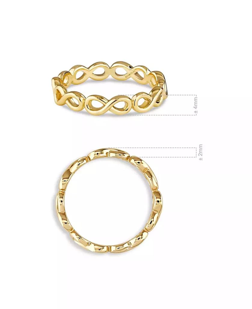 DEVATA Infinity Eternity Ring in Gold Plated Sterling Silver, Size 2