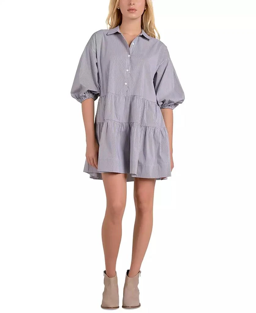 Elan Women's Collared Babydoll Dress 1
