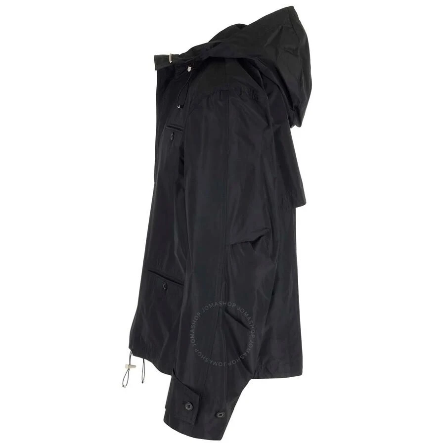 Salvatore Ferragamo Black Taffeta Drawstring Hooded Jacket 3