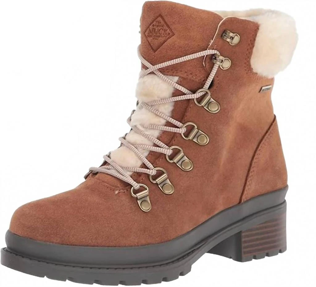 MUCK Women's Alpine Waterproof Suede Rainboot In Tan 1