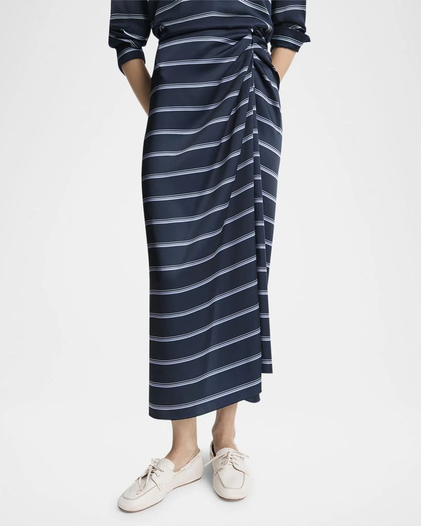 Vince Gathered Rugby Stripe Midi Skirt 1