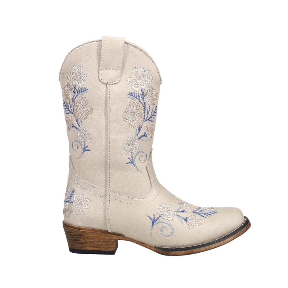 Roper Riley Floral Snip Toe Cowboy Boots (Little Kid)