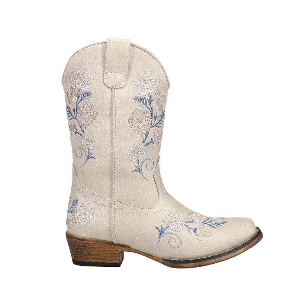 Roper Riley Floral Snip Toe Cowboy Boots (Little Kid) 1