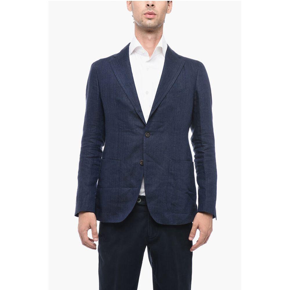 TAGLIATORE Delavé Linen Blazer with Welt Men's Pockets