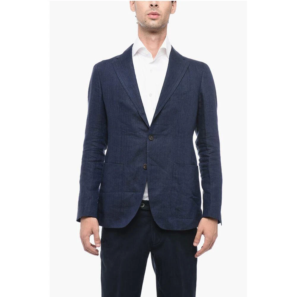 TAGLIATORE Delavé Linen Blazer with Welt Men's Pockets 1