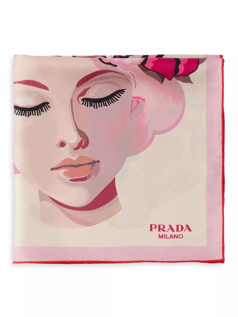 Prada Printed Silk Twill 55CM Square Scarf 2