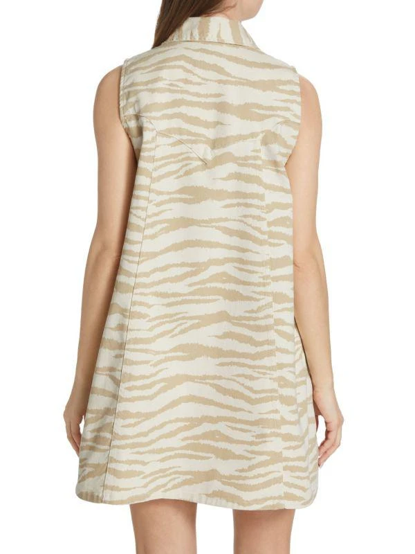 Ganni Zebra Print Denim Mini Dress 2