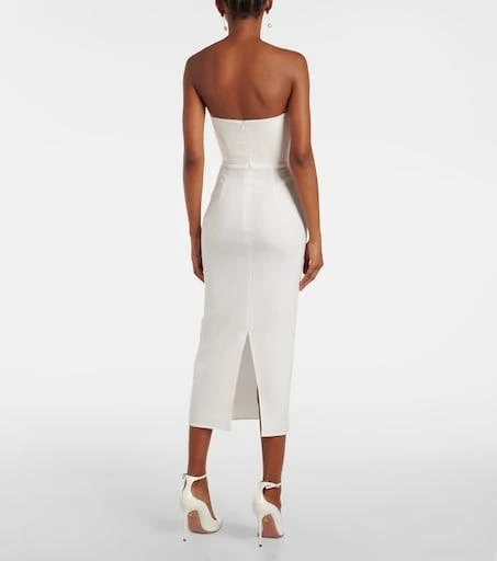 alex perry strapless midi dress Callan Strapless Crepe Midi Dress By Alex Perry
