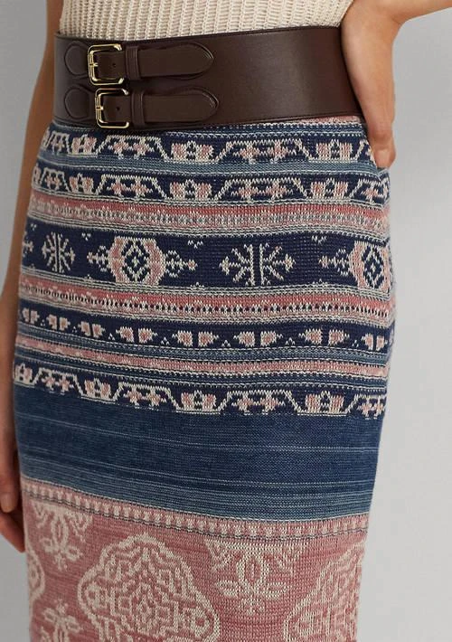 Ralph Lauren Ralph Lauren Geo Motif Linen Cotton Pencil Skirt 3