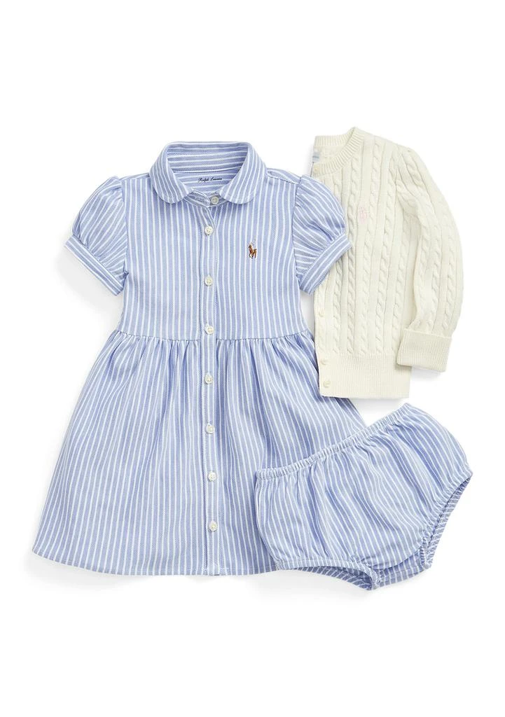 Ralph Lauren Baby Girls Striped Knit Oxford Dress 3