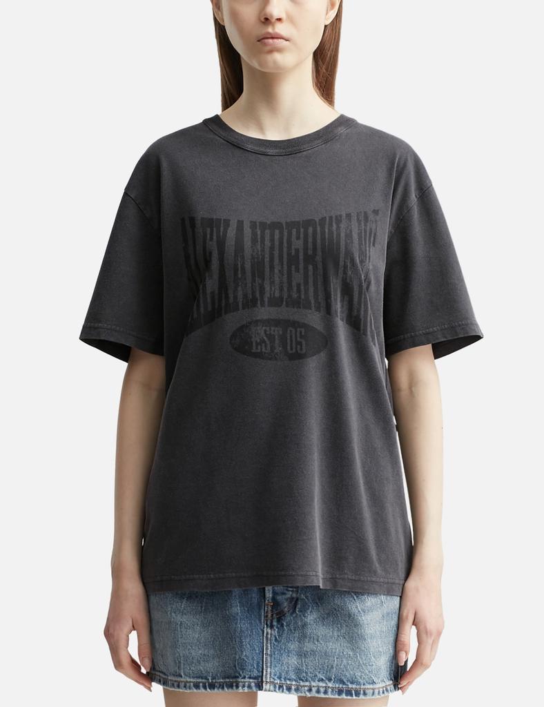 Alexander Wang Distressed Logo Cotton T-shirt