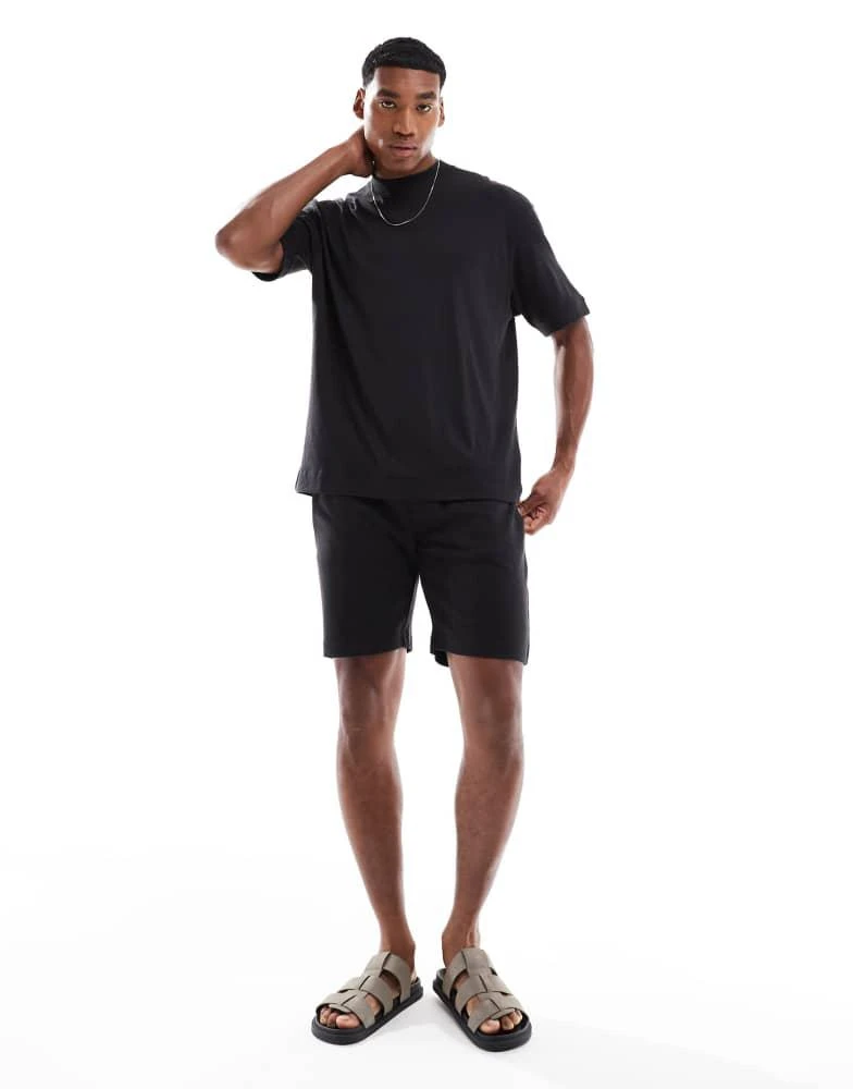 Brave Soul Brave Soul Oversized t-shirt & short co-ord set in black 4