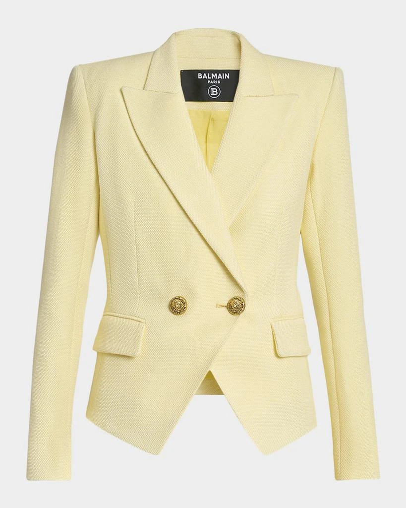 Balmain 2-Buttons Natte Blazer Jacket