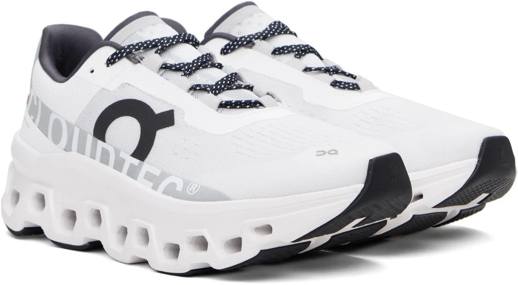 On White & Gray Cloudmonster Sneakers 4