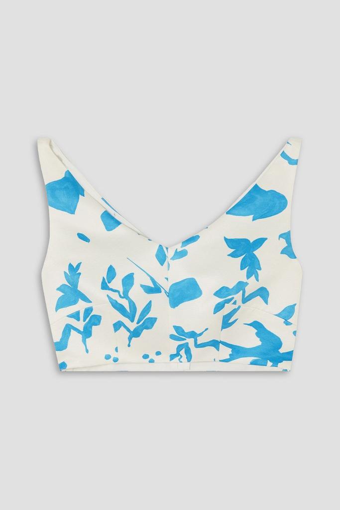 Emilia Wickstead Solange cropped printed faille top