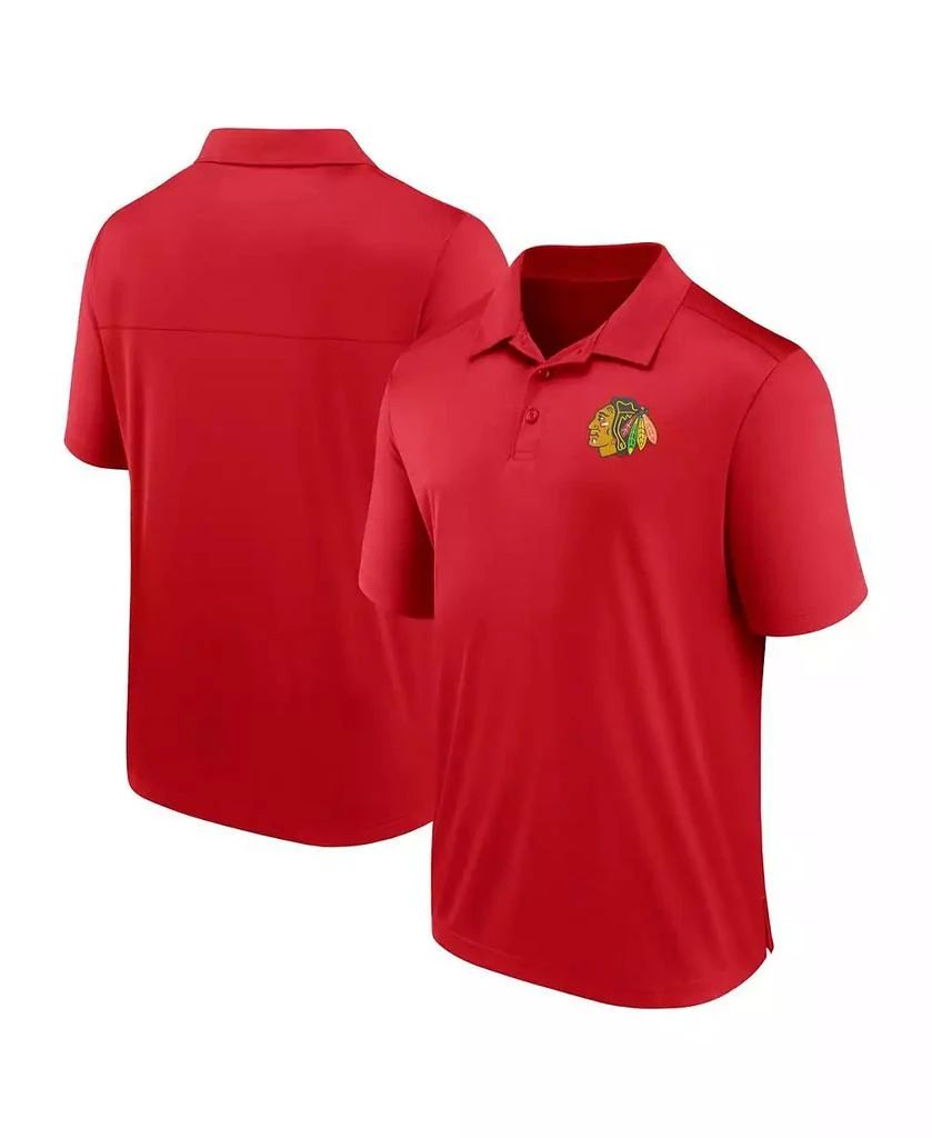Fanatics Men's Red Chicago Blackhawks Left Side Block Polo Shirt 1