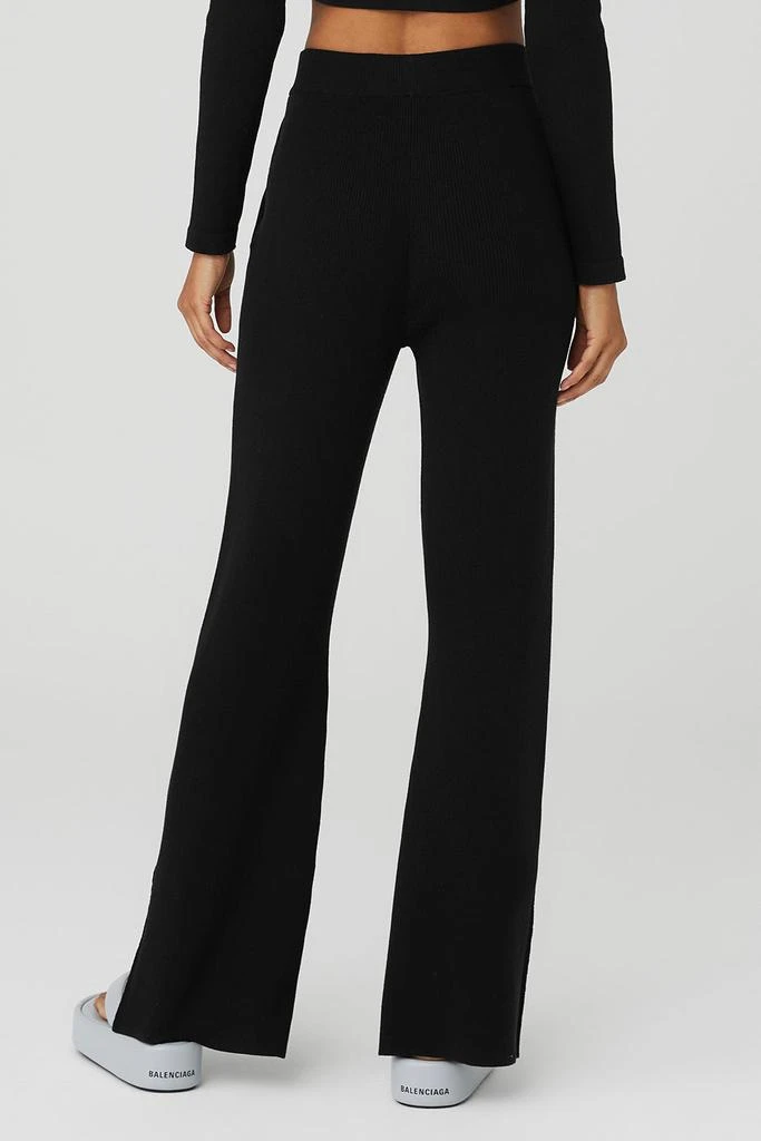 Alo Knit High-Waist Salana Wide Leg Pant - Black 2