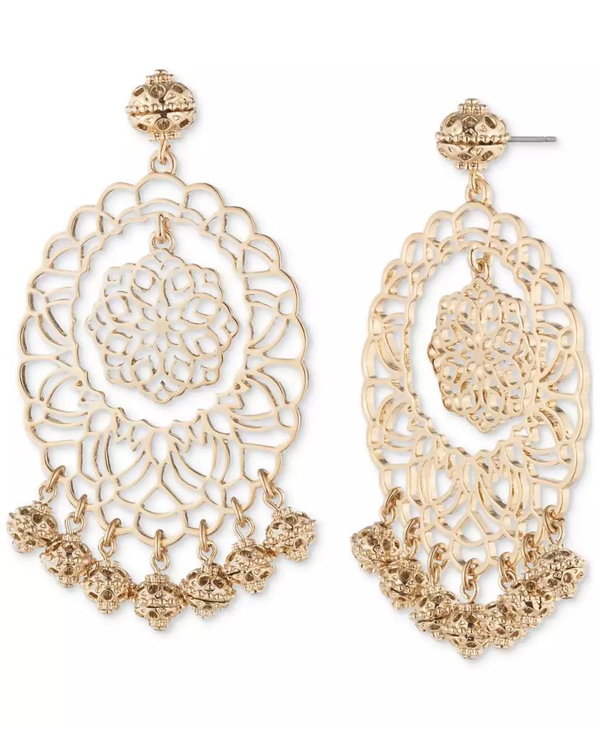 MARCHESA Gold-Tone Filigree Chandelier Earrings