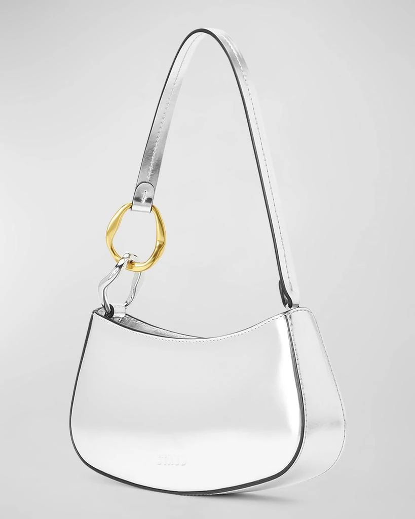 Staud Ollie Crackeld Metallic Shoulder Bag 2