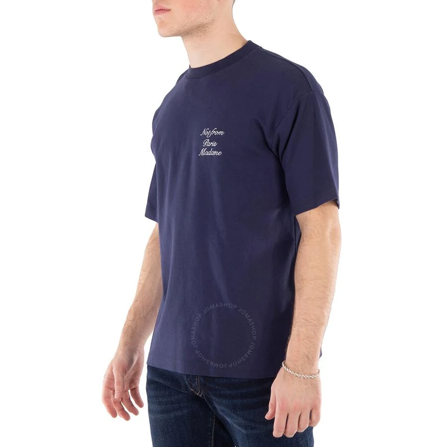 Drôle de Monsieur Drole De Monsieur Men's Navy Le T-Shirt Slogan Calligraphie, Size Small 2