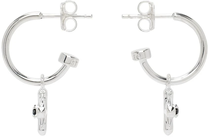 Stolen Girlfriends Club Silver Star Crossed Anchor Sleepers Earrings 1