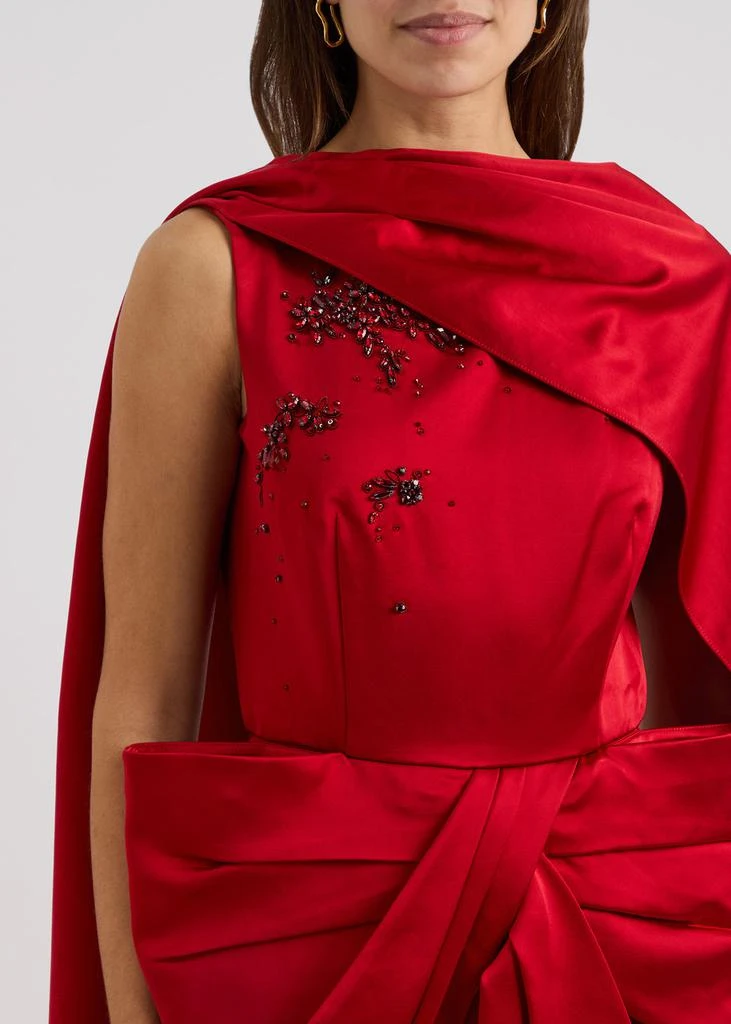 Erdem Draped bow-embellished satin dress 5