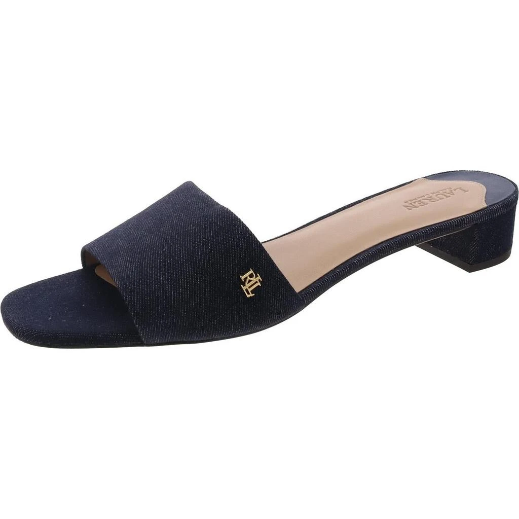 Ralph Lauren Womens Textured Man Made Slide Sandals 1