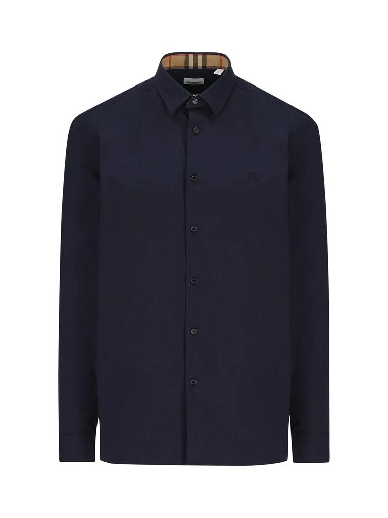 Burberry Burberry Equestrian Knight Logo Embroidered Buttoned Shirt from Cettire