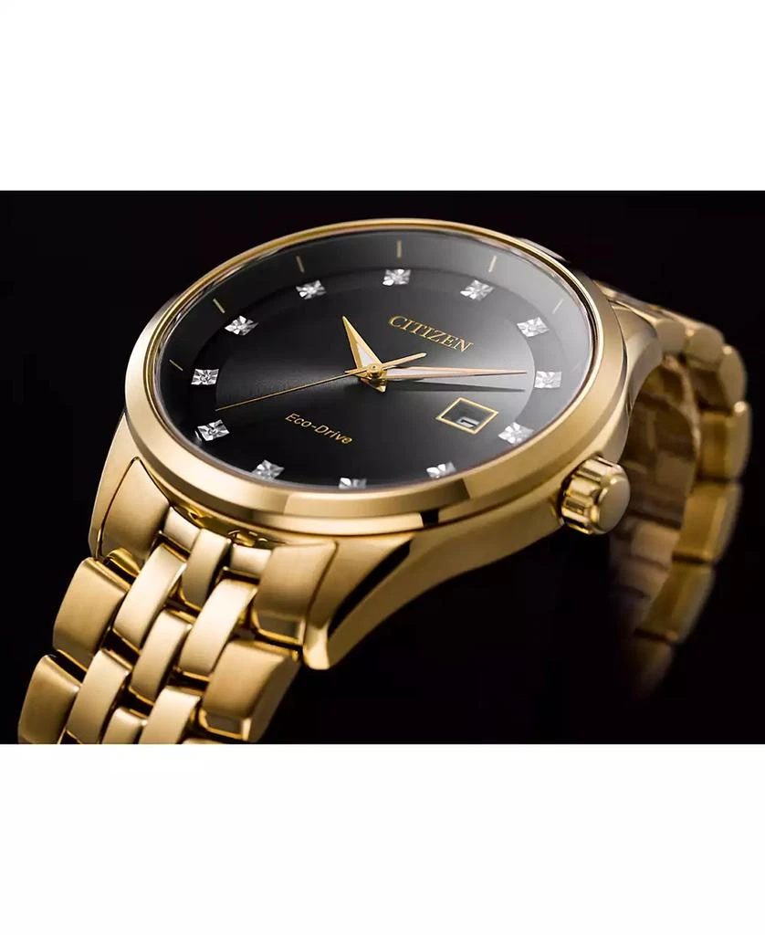 Citizen Men's Eco-Drive Corso Diamond-Accent Gold-Tone Stainless Steel Bracelet Watch 41mm 4