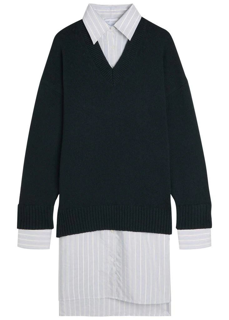 Stella McCartney Layered wool and silk-blend mini shirt dress 1