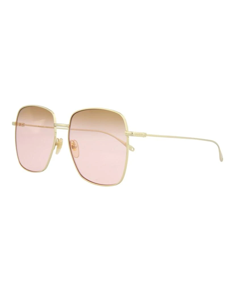 Gucci Square-Frame Metal Sunglasses 2