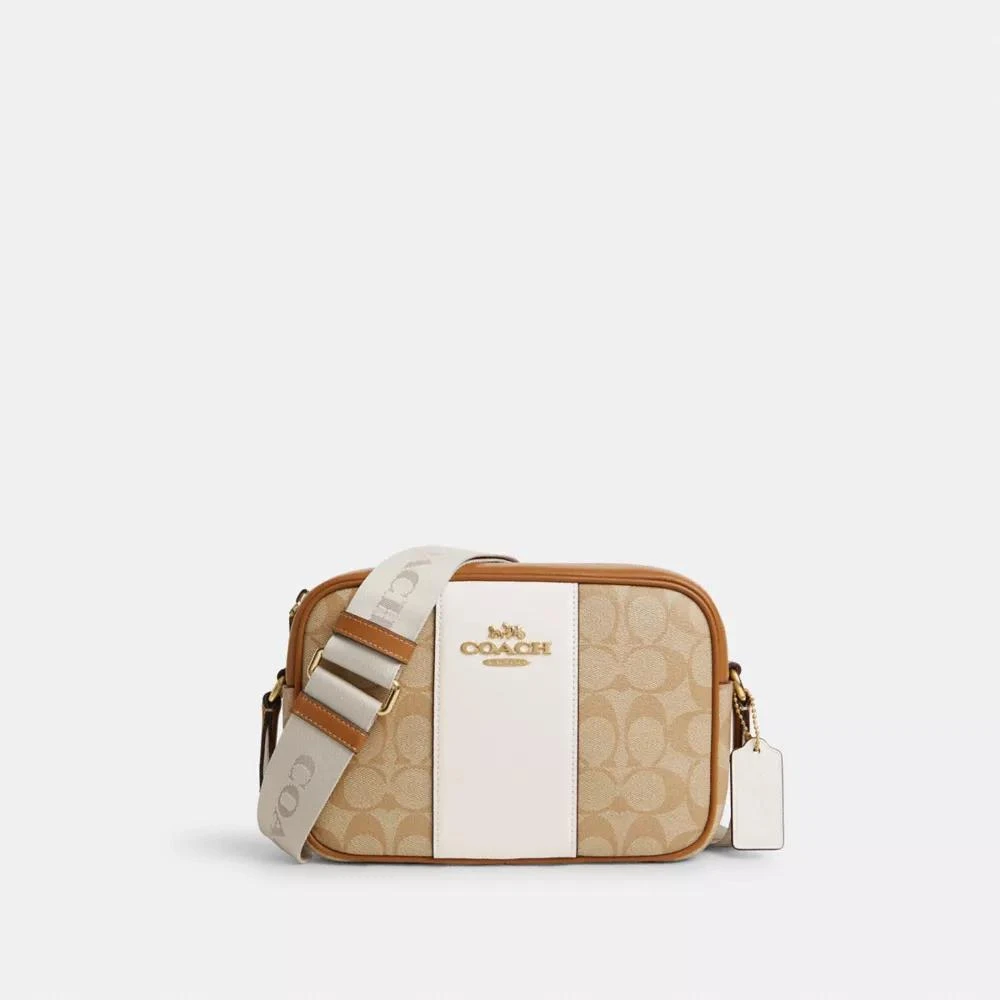 COACH® Jamie Camera Bag In Signature Canvas With Stripe 1