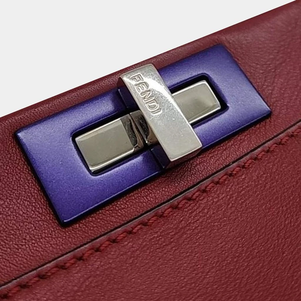 Fendi Fendi Burgundy Leather Regular Monster Peekaboo Bag 6
