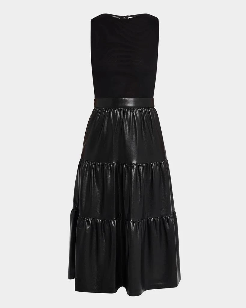 Shop Chara Sleeveless Tiered Vegan Leather Midi Dress on Sale at  BeyondStyle  Get 52% Off Chara Sleeveless Tiered Vegan Leather Midi Dress  with Limited-Time Flash Deals, Exclusive Discounts, and Special Offers.